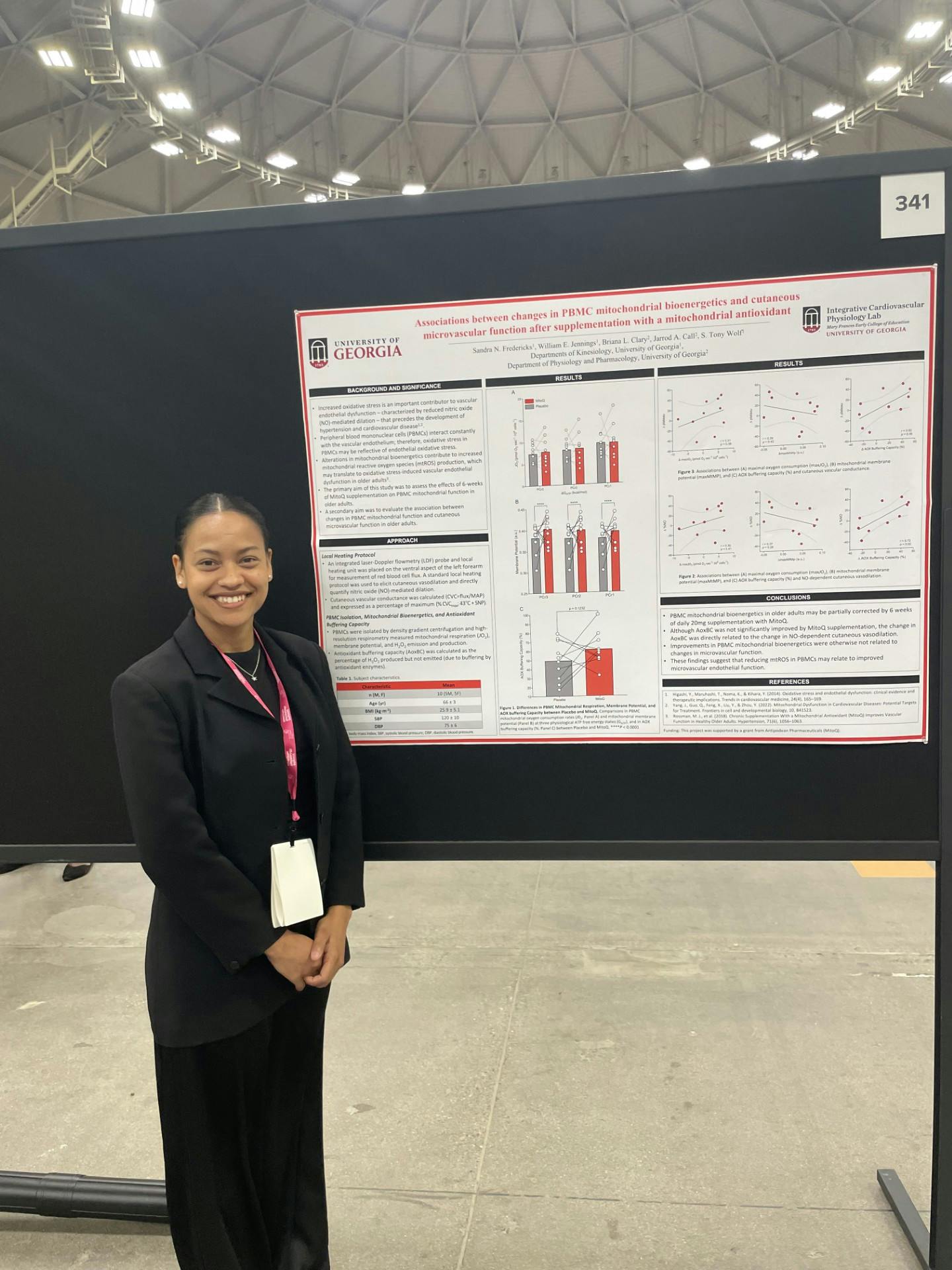 Sandra Fredericks presenting a poster at the 2026 American Physiology Summit