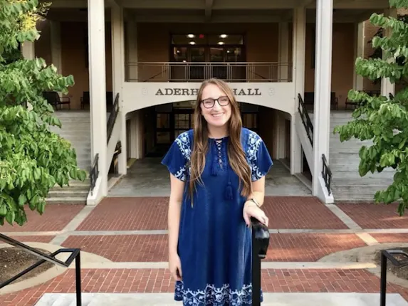 Anna in front of Aderhold Hall