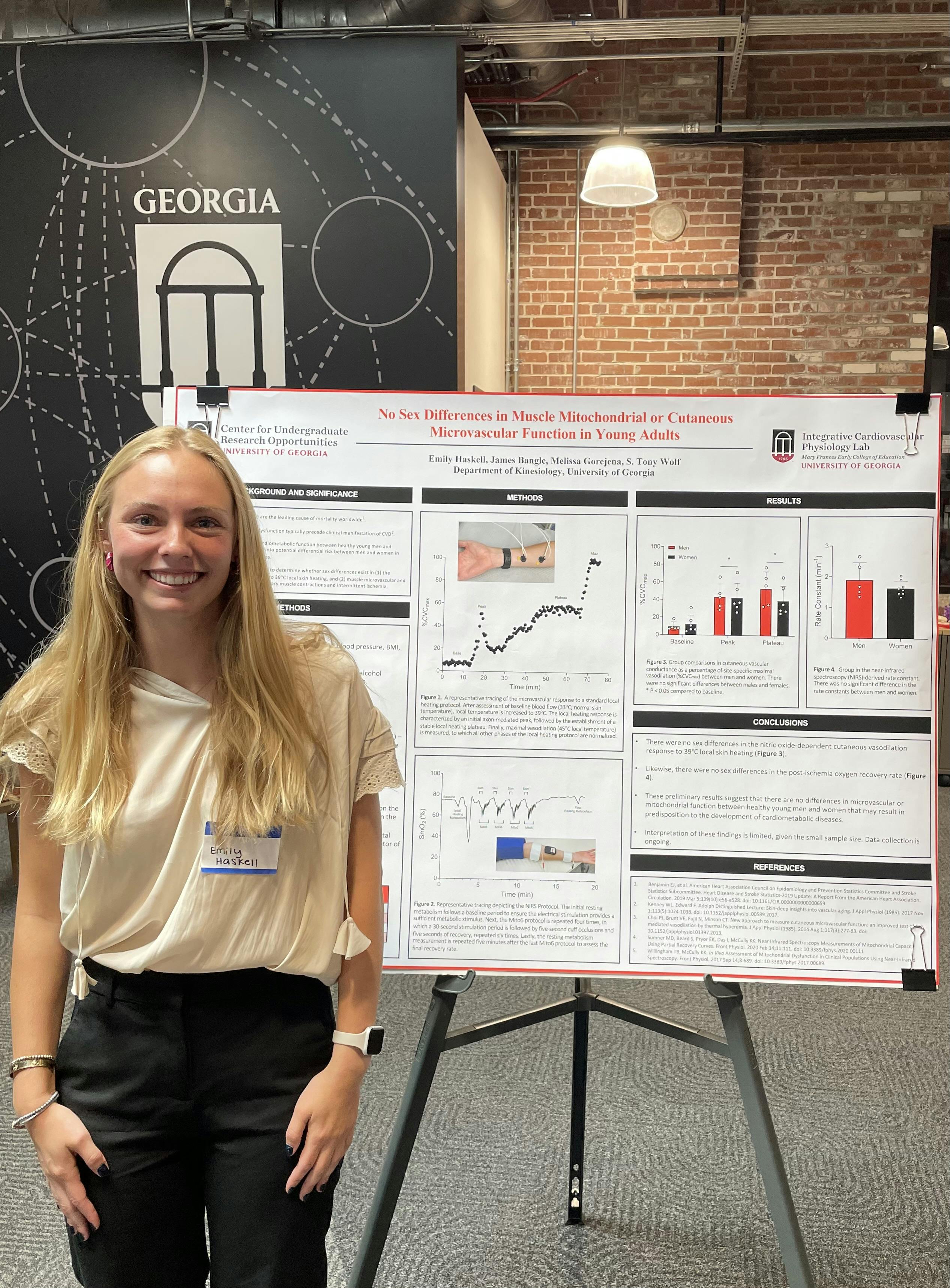 Emily Haskell presenting her work at the Center for Undergraduate Research Opportunities (CURO) Summer Fellowship Forum.