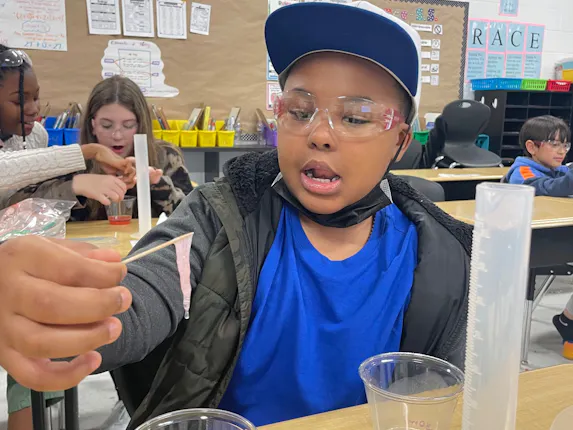 Students extracting strawberry DNA