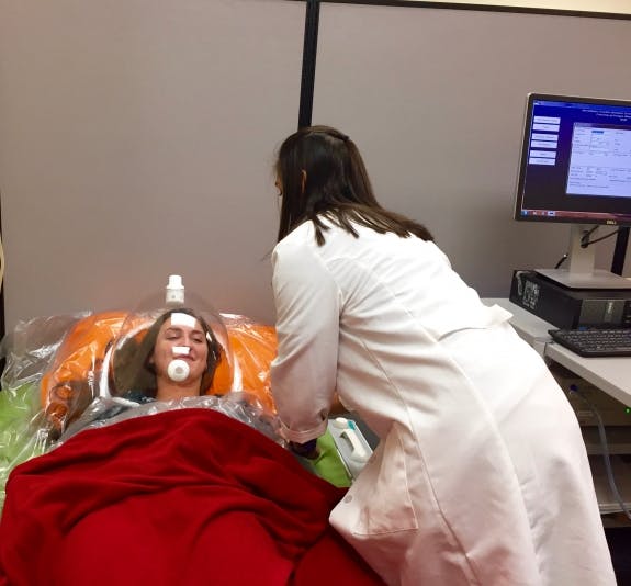Proper RMR procedures must be followed when running a RMR test with the metabolic cart. All airflow collection must be monitored by the metabolic cart; ensuring a tight seal for the canopy is necessary.